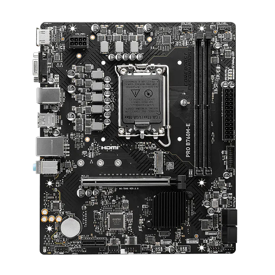 مادربرد ام اس آی مدل PRO B760M-E D5- مشکی (گارانتی شرکتی)