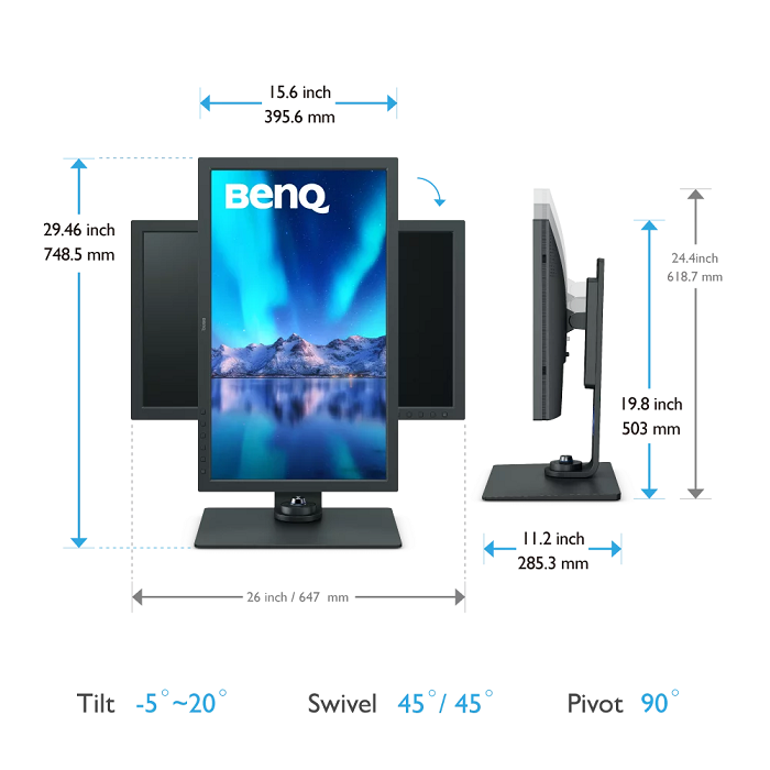  BenQ SW271C 27 Inch 4K IPS Photo & Video Editing Monitor