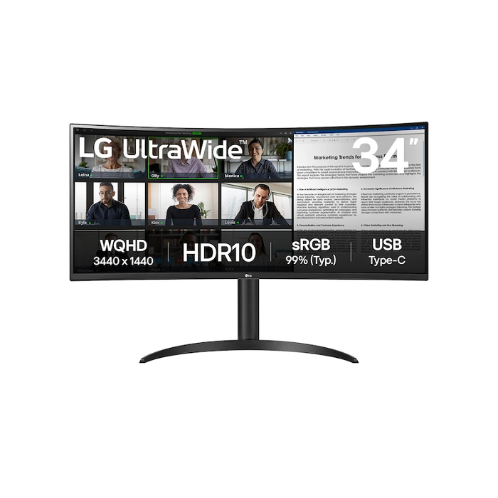 مانیتور گیمینگ الجی مدل  34WR55QK-B - مشکی (گارانتی اصلی )