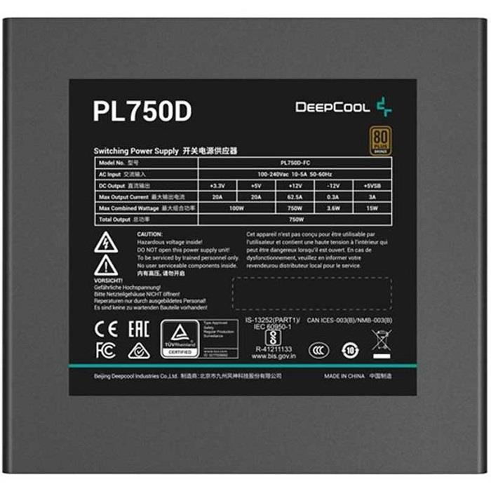 DeepCool PL750D 80 Plus Bronze 750W Power Supply